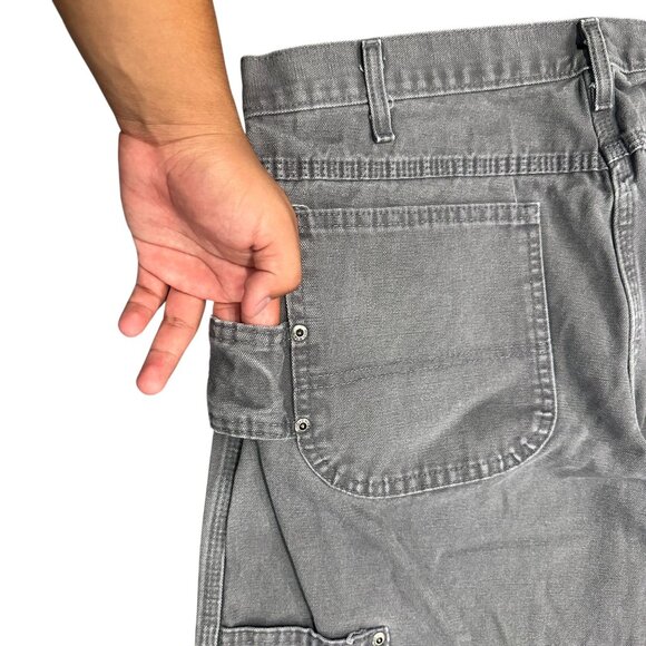 Dickies Carpenter Pants Gray Mens 36X34 Duck Canvas Workwear Normcore Rugged - Picture 7 of 15